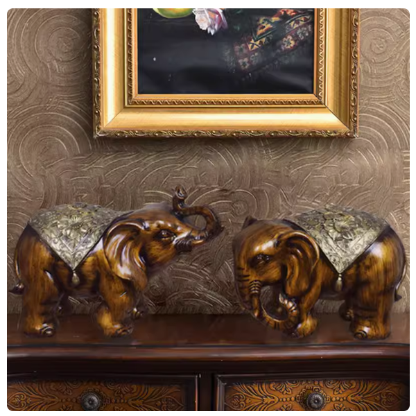 Combining classical Chinese, American luxury, and European styles, this set of three decorative elephant vases brings a touch of traditional elegance to any home. It's perfect for adding a touch of prosperity and charm to your living space.