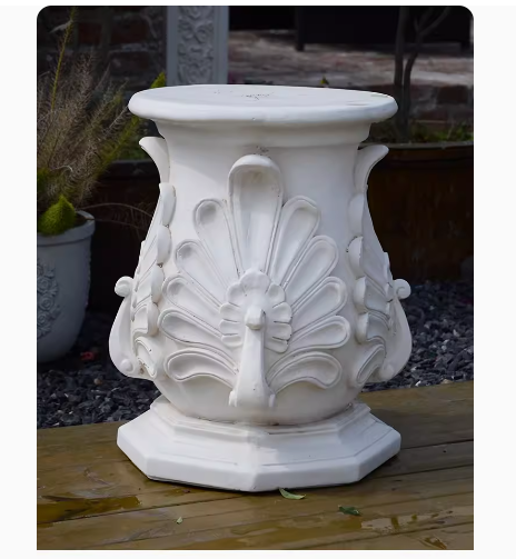 Swan Planter Roman Column Ornament: A perfect addition to European-style gardens, this swan planter ornament serves as an elegant base for greenery, suitable for placing at the entrance of villas or in the foyer, enhancing the overall decor.