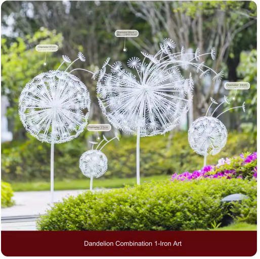 Outdoor Garden Landscape Iron Art Stainless Steel Butterfly, Dandelion, Plum Blossom, Deer, Rabbit Sculpture Animal Large Ornament.