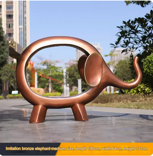 Outdoor Elephant Seat Sculpture Large-scale Sculpture, Popular Photo Spot Decoration