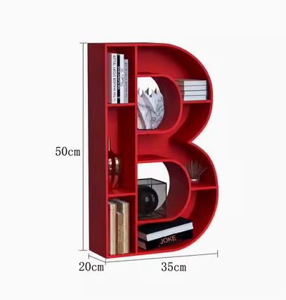 Custom-made iron letter-shaped creative wall display advertising rack for shelves and bookshelves.