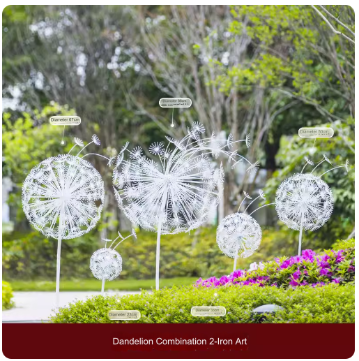 Outdoor Garden Landscape Iron Art Stainless Steel Butterfly, Dandelion, Plum Blossom, Deer, Rabbit Sculpture Animal Large Ornament.