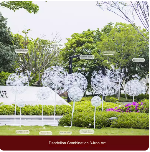 Outdoor Garden Landscape Iron Art Stainless Steel Butterfly, Dandelion, Plum Blossom, Deer, Rabbit Sculpture Animal Large Ornament.