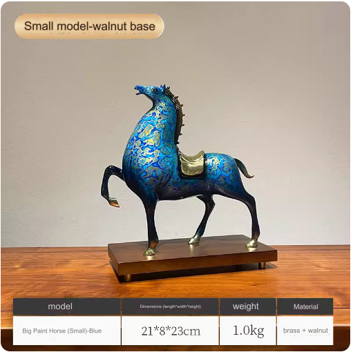 Solid bronze horse sculpture, suitable for decorating offices and living rooms.