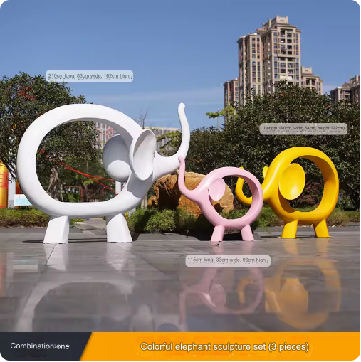 Outdoor Elephant Seat Sculpture Large-scale Sculpture, Popular Photo Spot Decoration