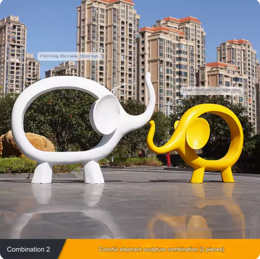 Outdoor Elephant Seat Sculpture Large-scale Sculpture, Popular Photo Spot Decoration