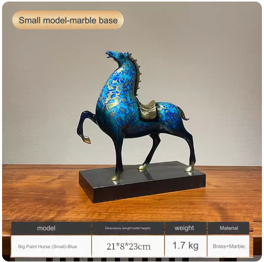 Solid bronze horse sculpture, suitable for decorating offices and living rooms.