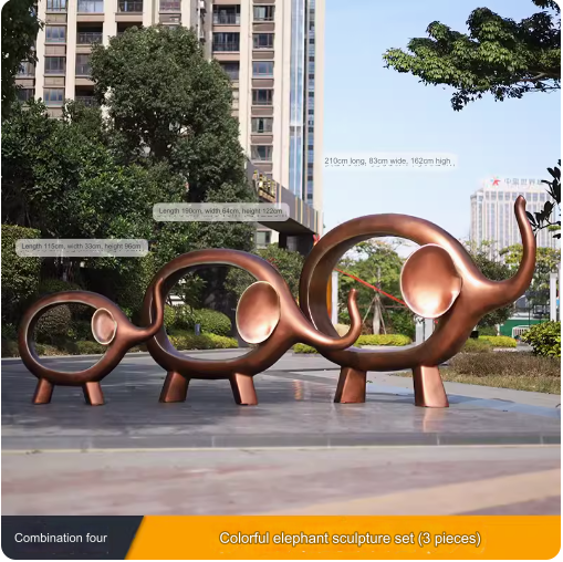 Outdoor Elephant Seat Sculpture Large-scale Sculpture, Popular Photo Spot Decoration