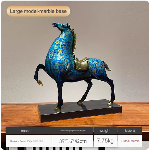 Solid bronze horse sculpture, suitable for decorating offices and living rooms.