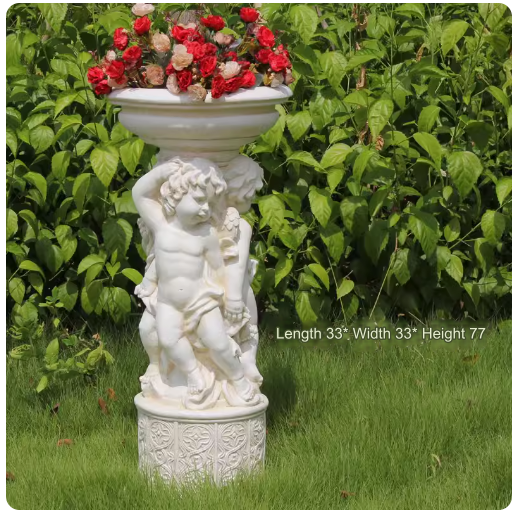 European-style villa balcony landscaping sculpture outdoor creative decoration succulent greenery relief small angel flower pot.