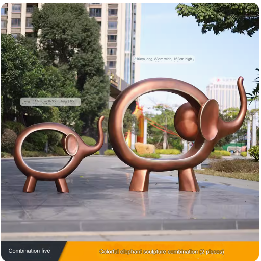 Outdoor Elephant Seat Sculpture Large-scale Sculpture, Popular Photo Spot Decoration