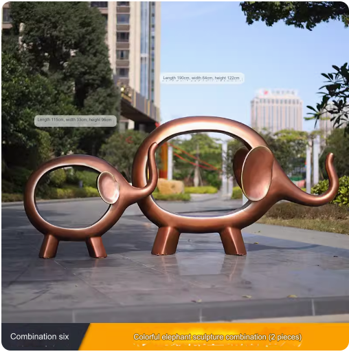 Outdoor Elephant Seat Sculpture Large-scale Sculpture, Popular Photo Spot Decoration