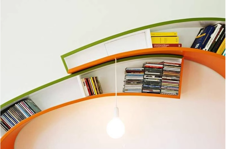 Custom-made iron letter-shaped creative wall display advertising rack for shelves and bookshelves.