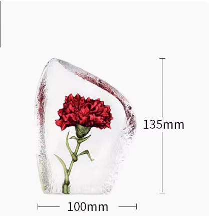 Creative sunflower and rose flower Nordic art decorations imported from Sweden, made of crystal, designed to adorn tabletops.