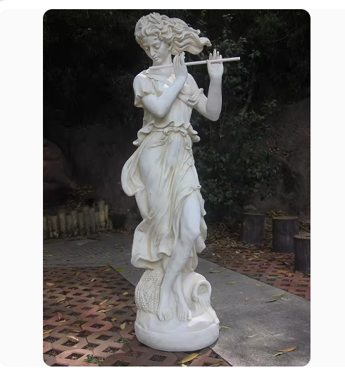 European-style figurine sculptures for garden and courtyard landscapes, large floor-standing outdoor angel decorative artworks.