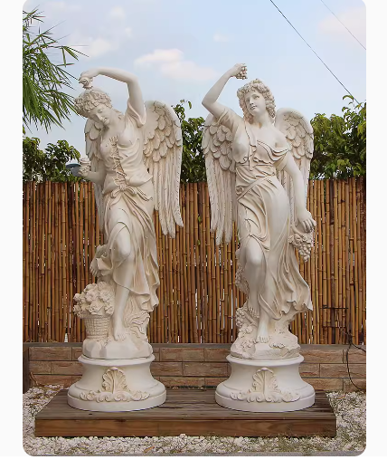 Vintage angel figurine, depicting the goddesses of the four seasons, suitable for home, garden, and courtyard decoration. It can also serve as a large-scale landscape sculpture with lighting effects.