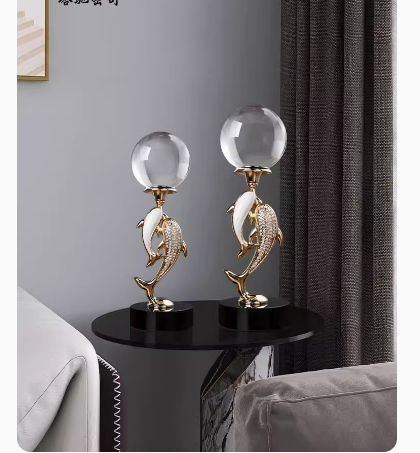 High-end luxury living room ornament, entrance foyer centerpiece: "Year of Plenty" crystal ball decoration.