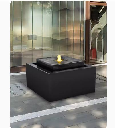 A contemporary and minimalist water feature, perfect for decorating hallways and courtyards. Crafted from stainless steel, it adds a modern touch to any space while providing a soothing water display.