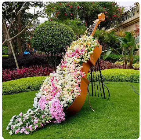 Crafted to enhance outdoor garden landscapes, this violin sculpture adds a touch of artistic elegance to your garden or lawn. Made with durable materials suitable for outdoor use, it serves as both a decorative piece and a testament