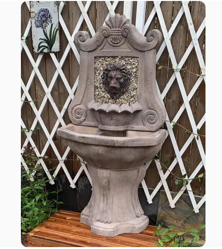 Hot-selling in the courtyard, this European-style lion head fountain is perfect for villa gardens and outdoor pools, adding a touch of elegance to the landscape with its flowing water decoration.