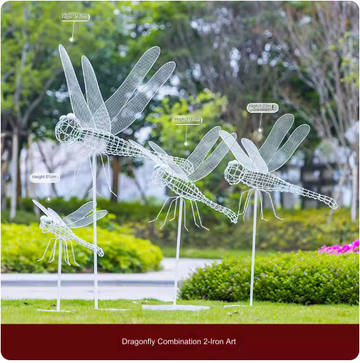 Outdoor Garden Landscape Iron Art Stainless Steel Butterfly, Dandelion, Plum Blossom, Deer, Rabbit Sculpture Animal Large Ornament.