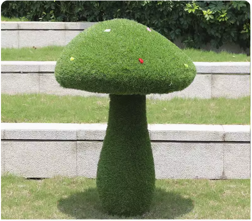 "Outdoor Garden Landscape: Simulated Green Snail Glass Fiber Sculpture Grass Mat Mushroom Rabbit Ornament Decoration"