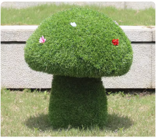 "Outdoor Garden Landscape: Simulated Green Snail Glass Fiber Sculpture Grass Mat Mushroom Rabbit Ornament Decoration"