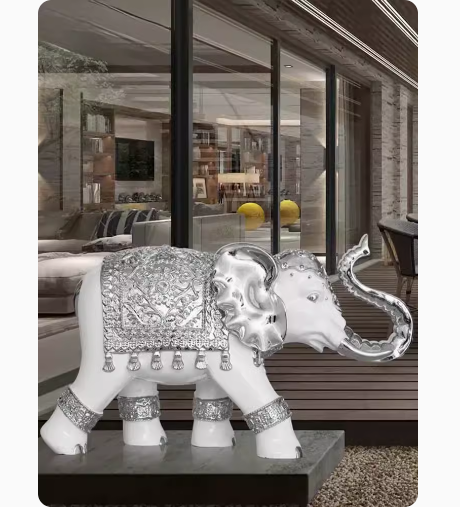 Large-sized elephant ornament, European-style home floor decoration.