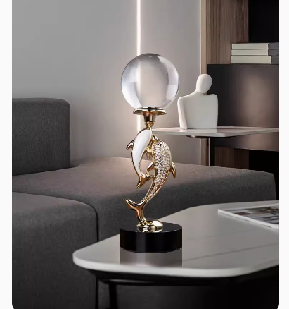 High-end luxury living room ornament, entrance foyer centerpiece: "Year of Plenty" crystal ball decoration.