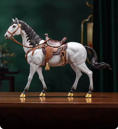 Solid bronze horse figurine, perfect for tabletop decoration at home.