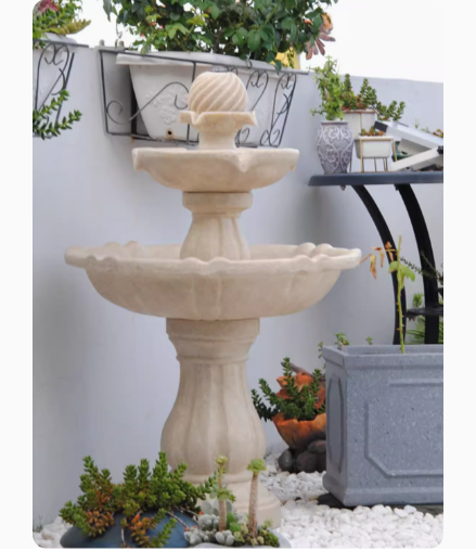 A European-style garden fountain villa decoration, featuring solar-powered circulating water, ideal for outdoor pools and courtyard landscaping, creating a serene ambiance and serving as a wishing well.