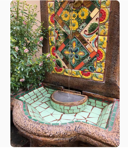 American-style, European-style outdoor ceramic fountain, garden water feature ornament, outdoor landscape decoration, home decor.