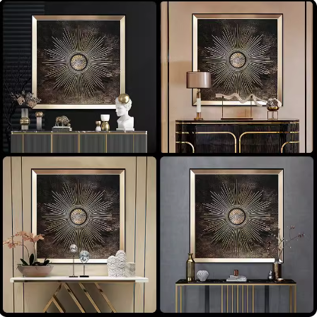 Luxurious entrance hallway decorative painting, American-style dining room corridor wall art, high-end atmospheric three-dimensional hanging painting for the living room.