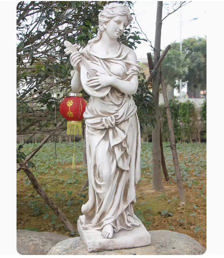 European-style figurine sculptures for garden and courtyard landscapes, large floor-standing outdoor angel decorative artworks.