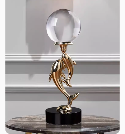 High-end luxury living room ornament, entrance foyer centerpiece: "Year of Plenty" crystal ball decoration.