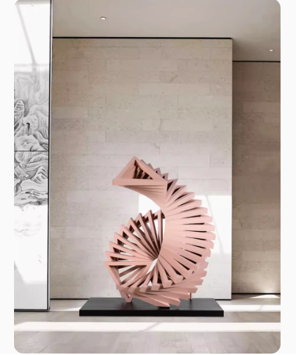 Abstract Irregular Solid Wood Sculpture Art Piece: Large Decorative Floor Ornament