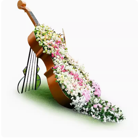 Crafted to enhance outdoor garden landscapes, this violin sculpture adds a touch of artistic elegance to your garden or lawn. Made with durable materials suitable for outdoor use, it serves as both a decorative piece and a testament