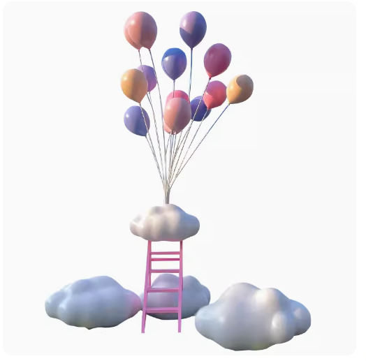 Romantic proposal balloon cloud seat sculpture large ornament.