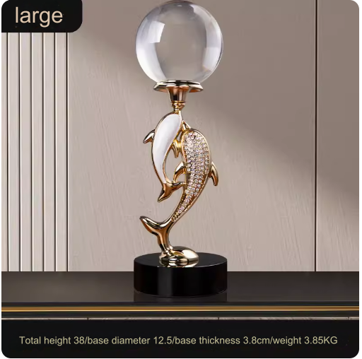 High-end luxury living room ornament, entrance foyer centerpiece: "Year of Plenty" crystal ball decoration.