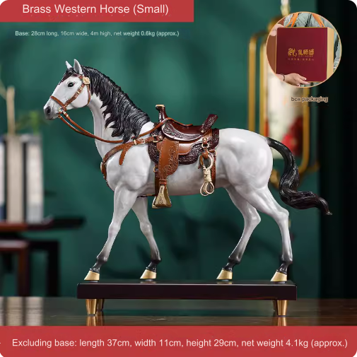 Solid bronze horse figurine, perfect for tabletop decoration at home.