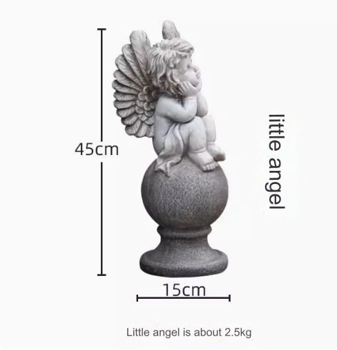 Garden decoration with European-style angel figurines, charming outdoor sculptures for villa gardens, terrace, and balcony arrangements.