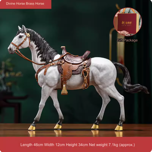 Solid bronze horse figurine, perfect for tabletop decoration at home.