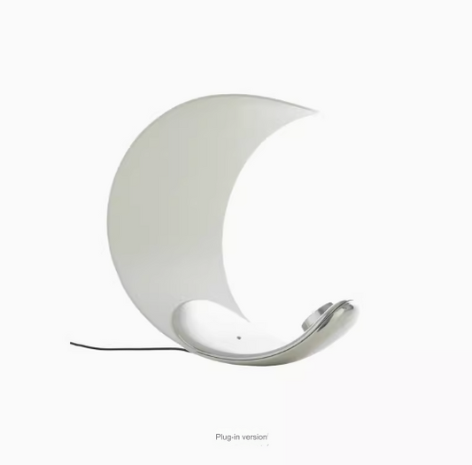 Italian moon-shaped table lamp, designer edition, for study, bedroom, bedside decoration, and night light.