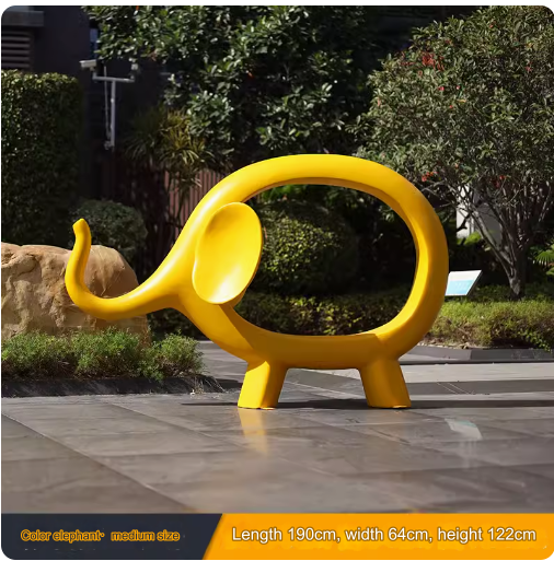 Outdoor Elephant Seat Sculpture Large-scale Sculpture, Popular Photo Spot Decoration