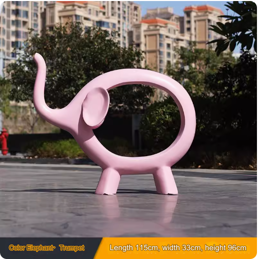 Outdoor Elephant Seat Sculpture Large-scale Sculpture, Popular Photo Spot Decoration