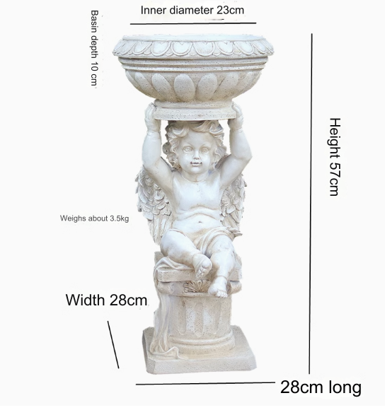 The European-style courtyard decoration, "Angel Alice," is a large resin outdoor floor ornament designed for villa living rooms and gardens.