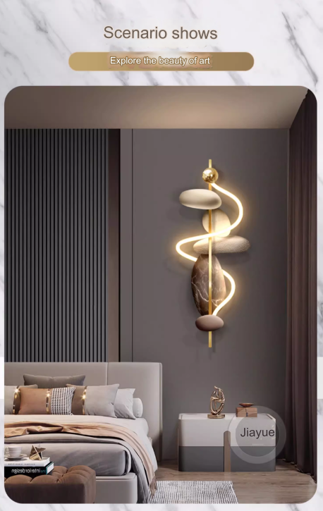 Living room decorative hanging painting for TV background wall, adding a touch of sophistication with wall-mounted bedside lamp paintings in the bedroom.