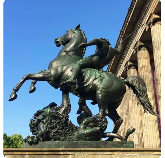 Customized large bronze knight sculpture, cast bronze Western horseman figure, villa European-style landscape ornament.