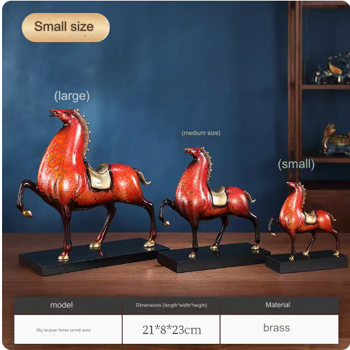 Solid bronze horse sculpture, suitable for decorating offices and living rooms.