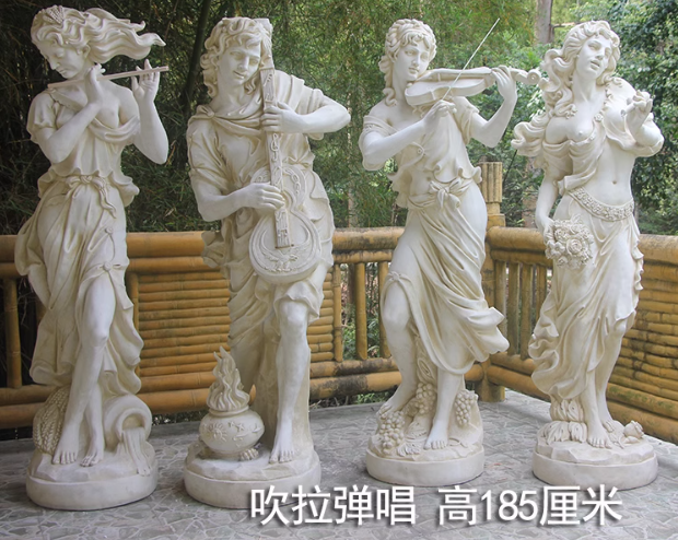 European-style figurine sculptures for garden and courtyard landscapes, large floor-standing outdoor angel decorative artworks.